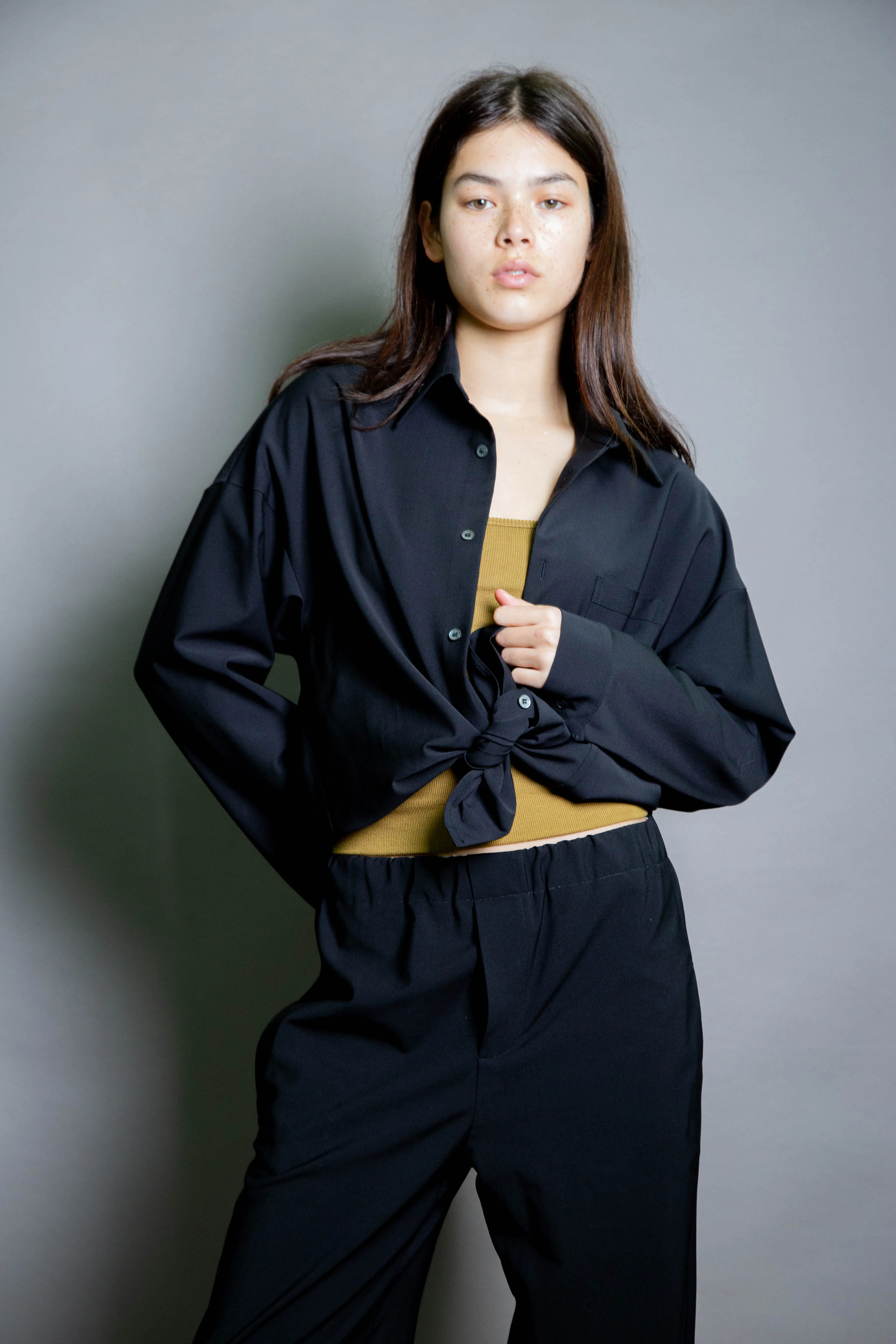 Duo Shirt - Black Stretch Wool (PO)