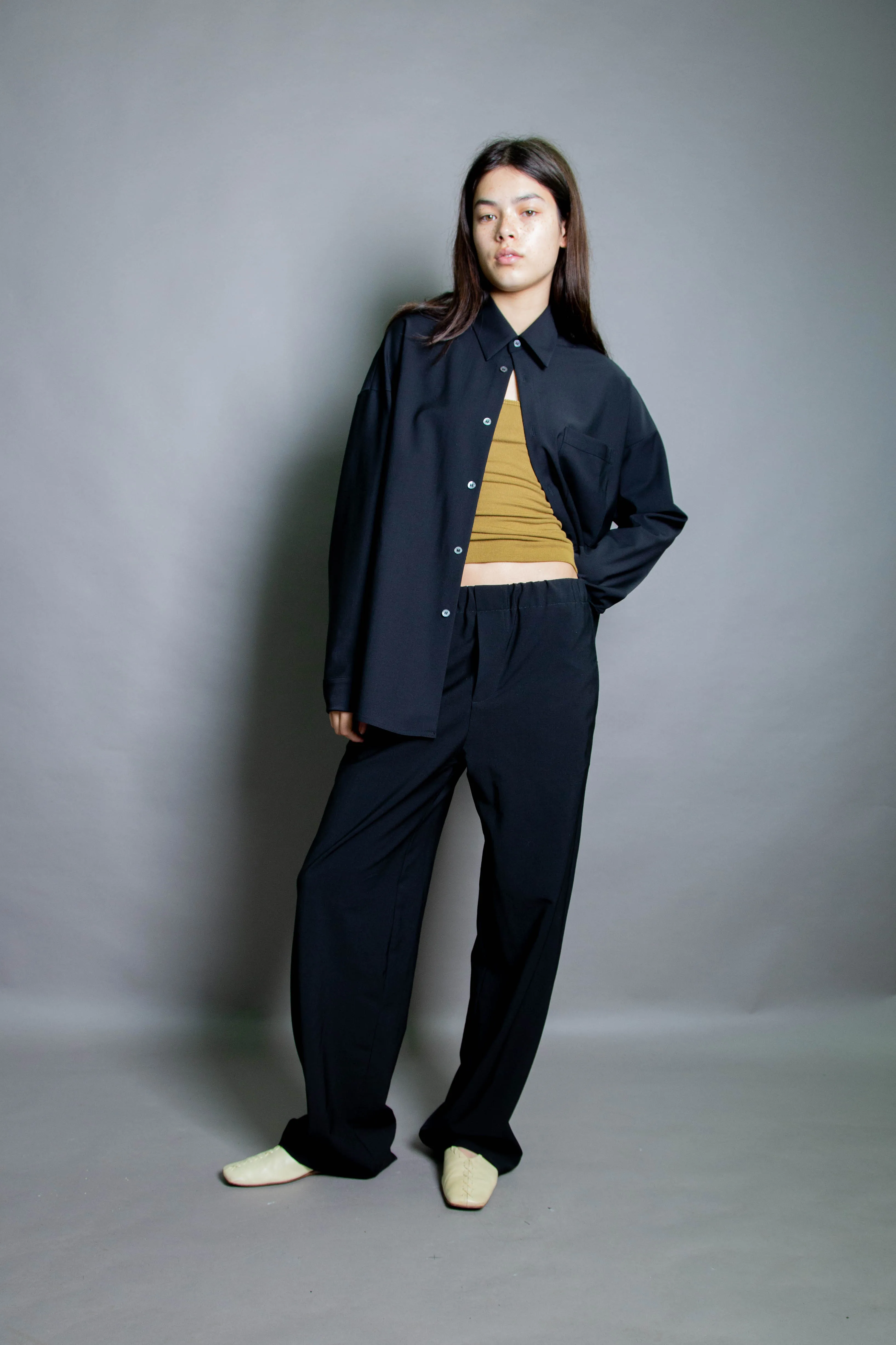 Duo Shirt - Black Stretch Wool (PO)