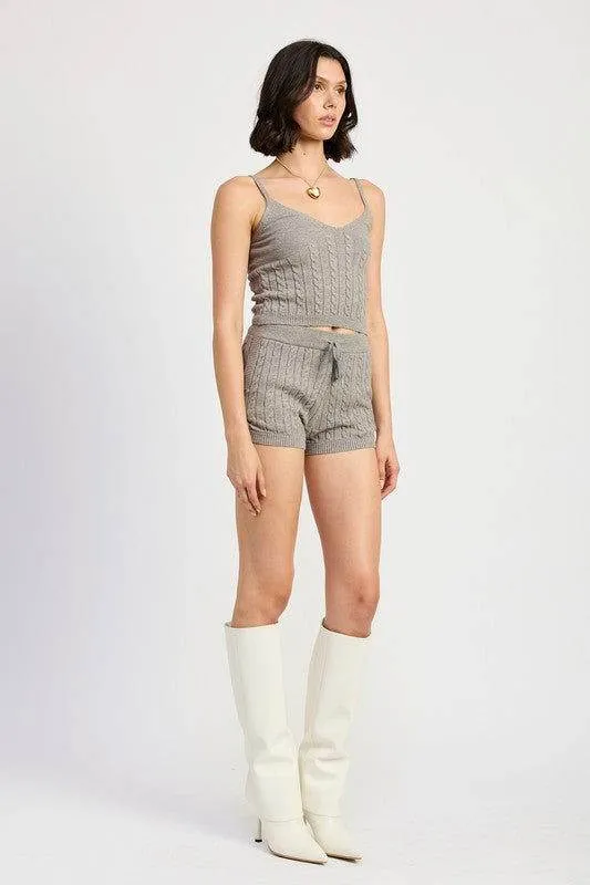 Emory Park Cable Knit Shorts With Drawstring