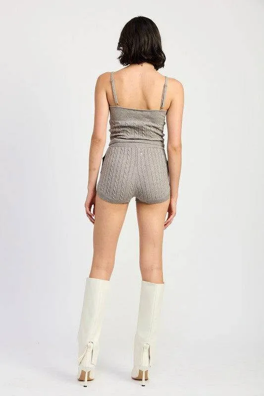 Emory Park Cable Knit Shorts With Drawstring