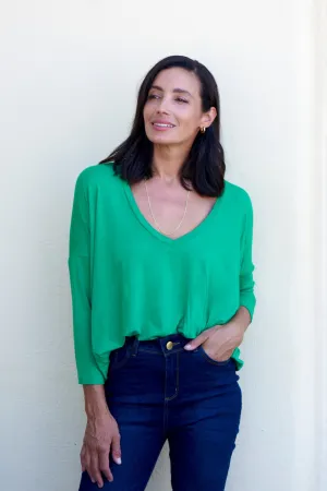 Erica Essential Long Sleeve Top Emerald