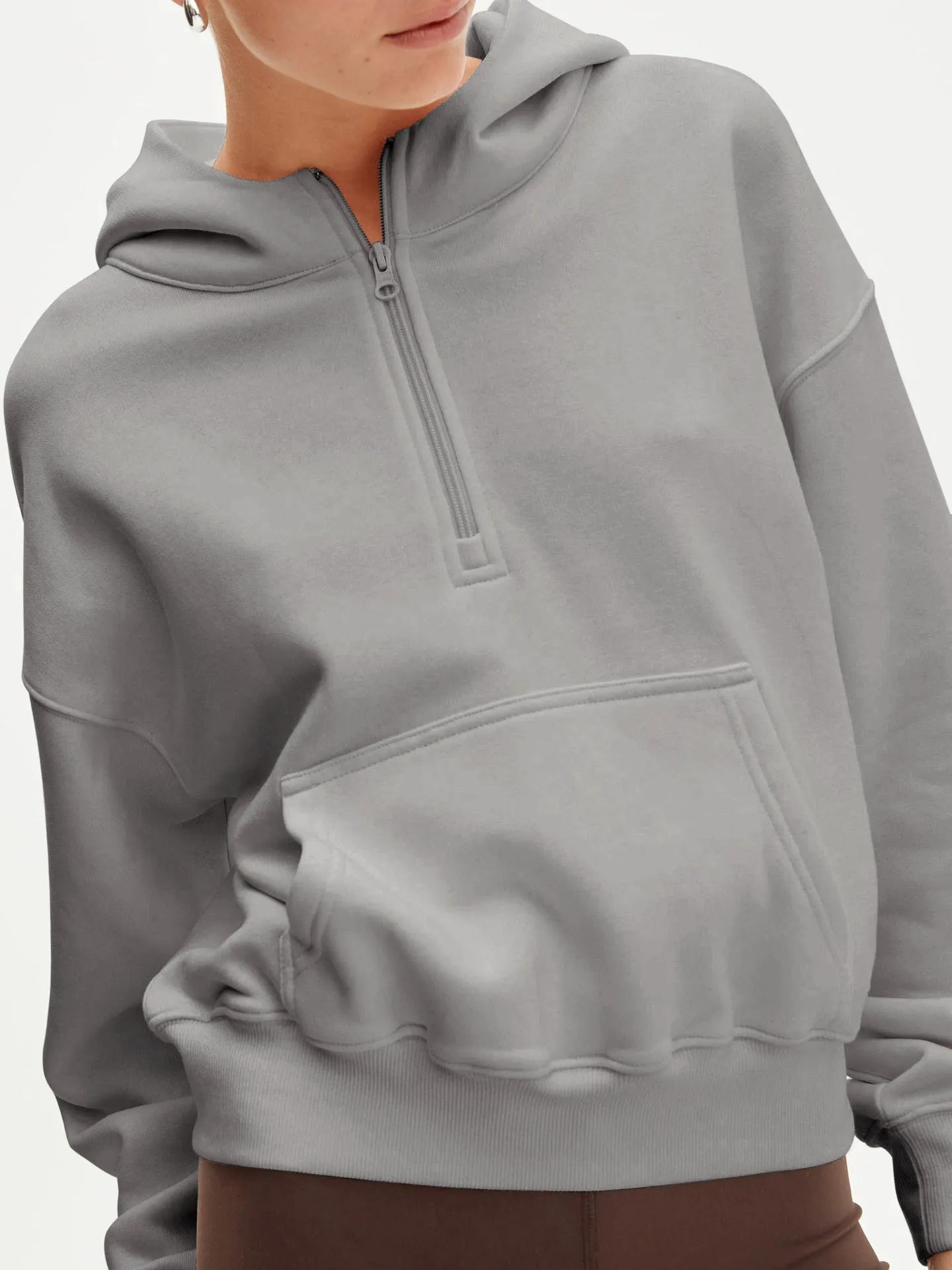 Fashion Half-zipped Hooded Sweatshirt