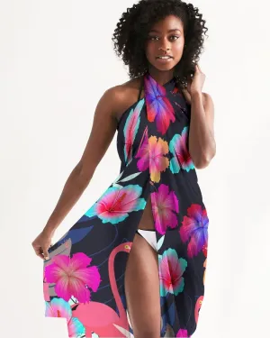 Floral Hibiscus Flamingos Swimsuit Cover Up