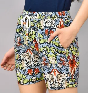 Floral Rayon Shorts
