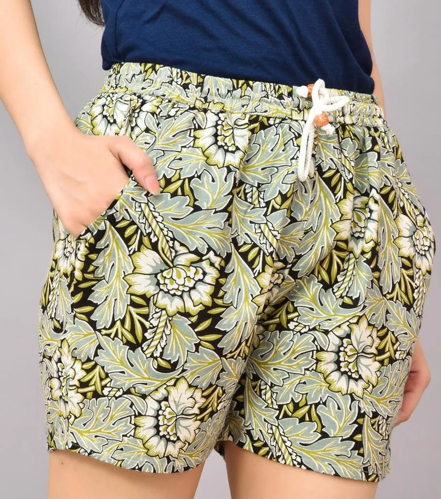 Floral Rayon Shorts