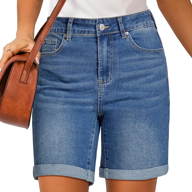 Fold Hem Button Shorts –  Practical Design for Active Days