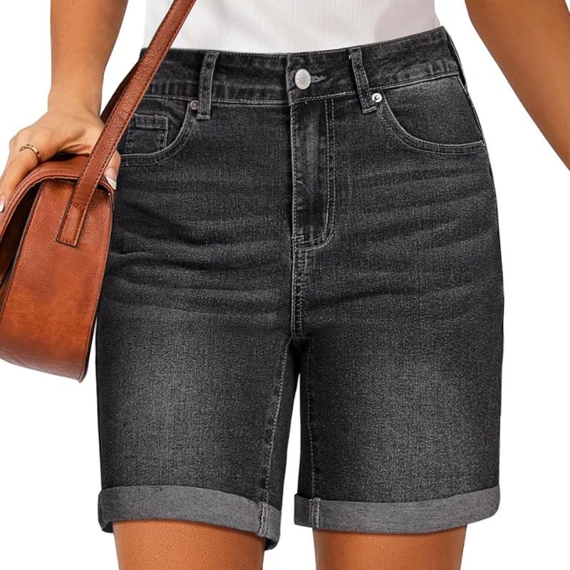 Fold Hem Button Shorts –  Practical Design for Active Days