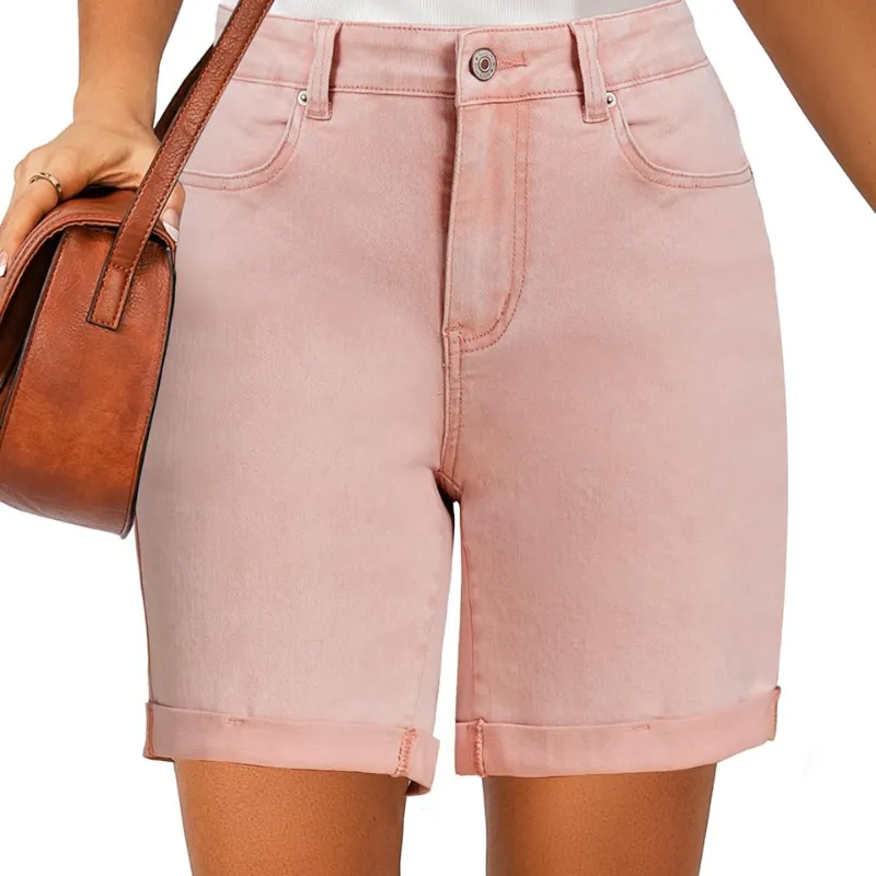 Fold Hem Button Shorts –  Practical Design for Active Days