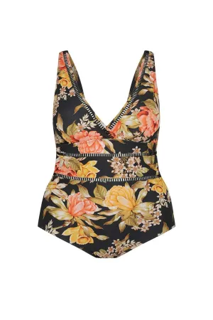 Frenchy Black V Neck One Piece