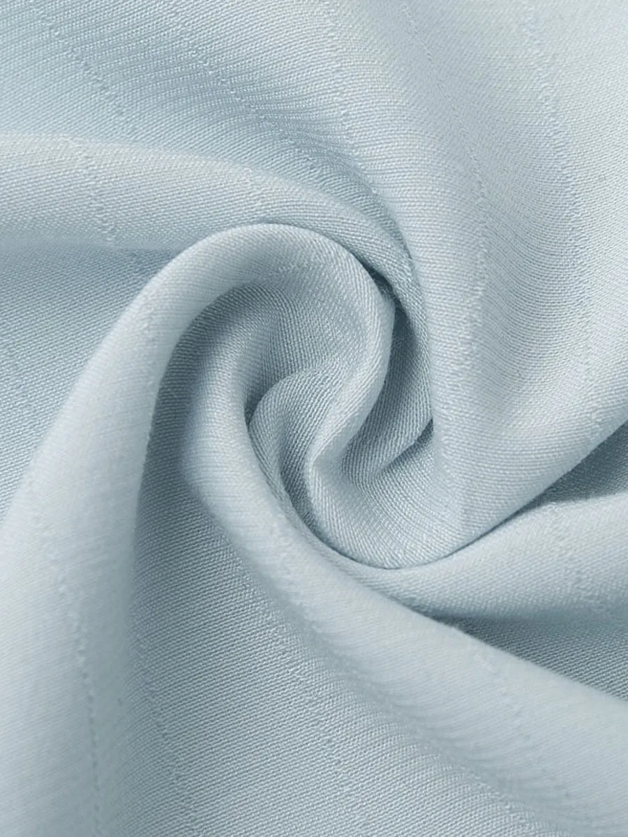 Full Smooth Ruffles Dress - Sky Blue