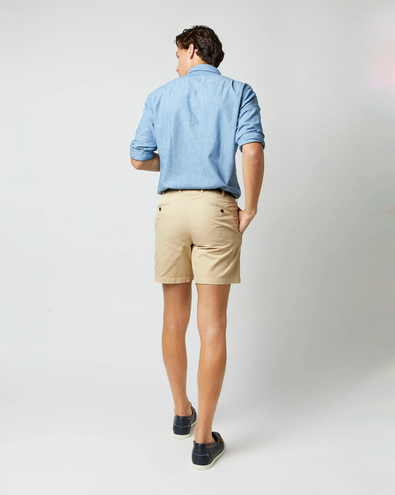 Garment-Dyed Short in Khaki AP Twill