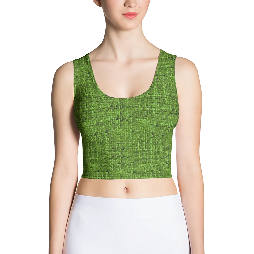 Green Boucl Crop Top