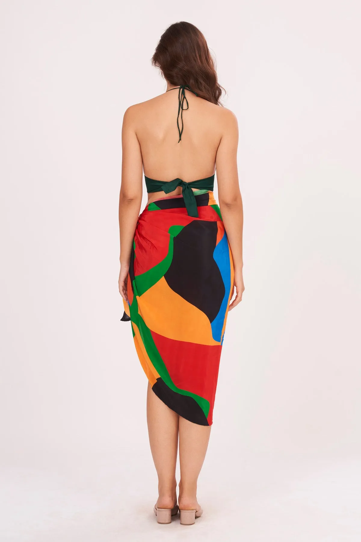 Green Top & Sarong Skirt Set