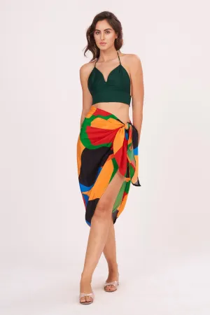 Green Top & Sarong Skirt Set