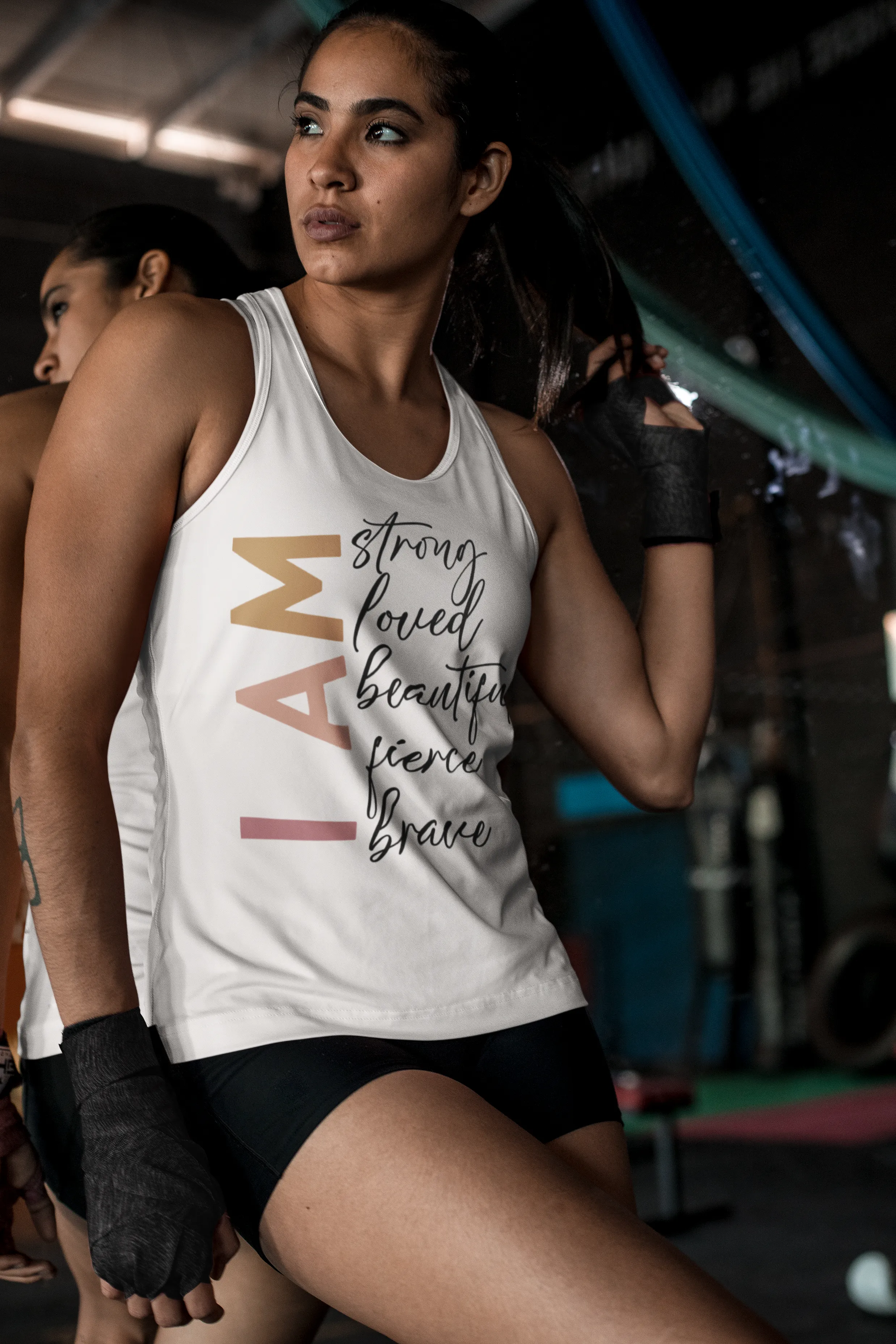 I Am Strong, Loved, Beautiful, Fierce & Brave – Empowering Graphic Tank Top
