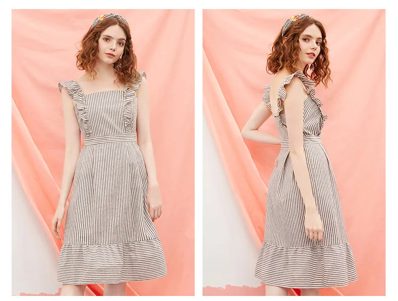 JAM PRINCESS RUFFLE SHOULDER IN MONO STRIPE