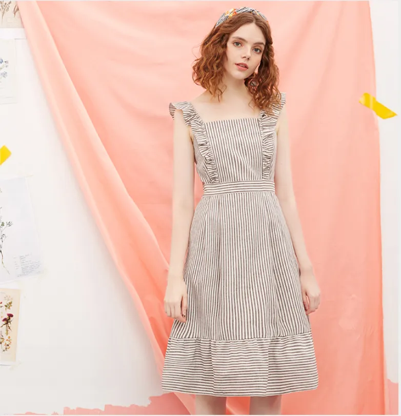 JAM PRINCESS RUFFLE SHOULDER IN MONO STRIPE