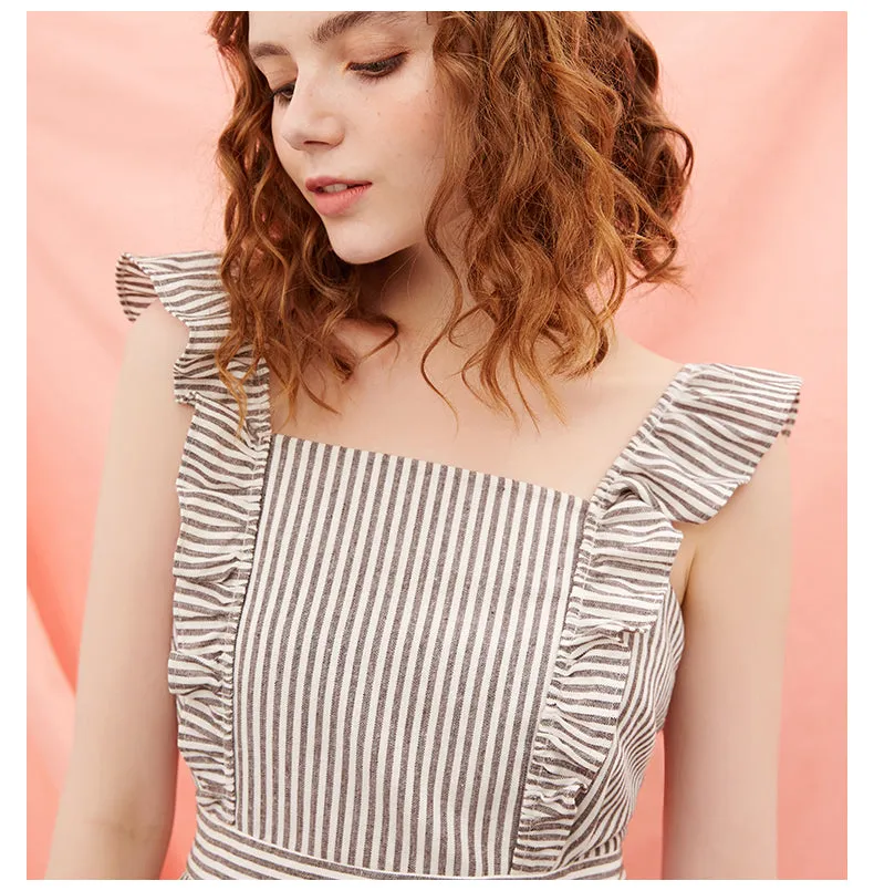JAM PRINCESS RUFFLE SHOULDER IN MONO STRIPE