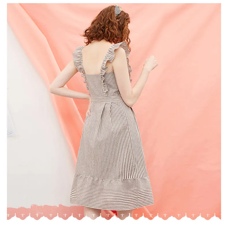 JAM PRINCESS RUFFLE SHOULDER IN MONO STRIPE