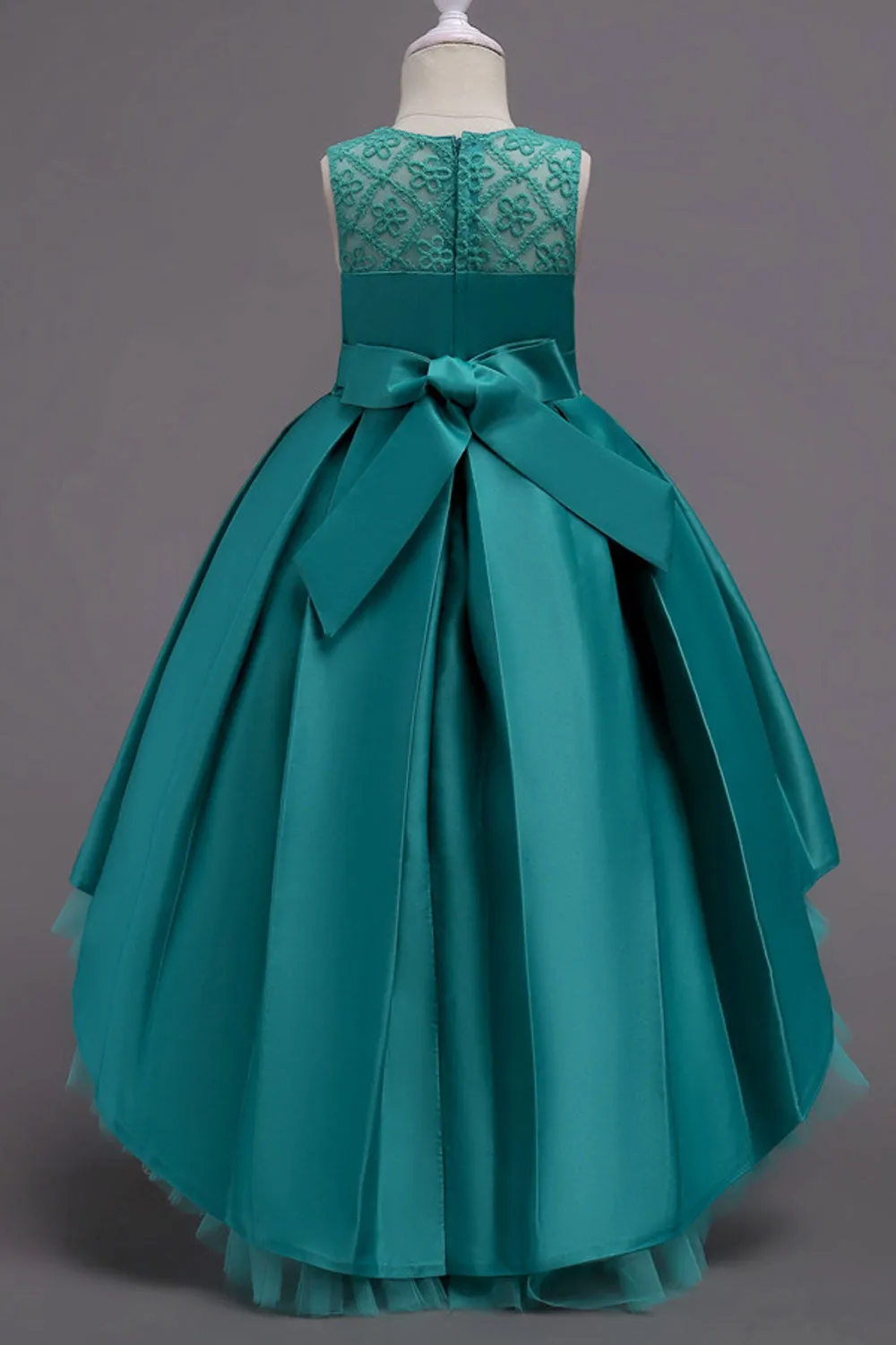 Kids Girls Smooth Skirt Sleeveless Elegant Princess Solid Pattern Superb Dress - C636TCKGD