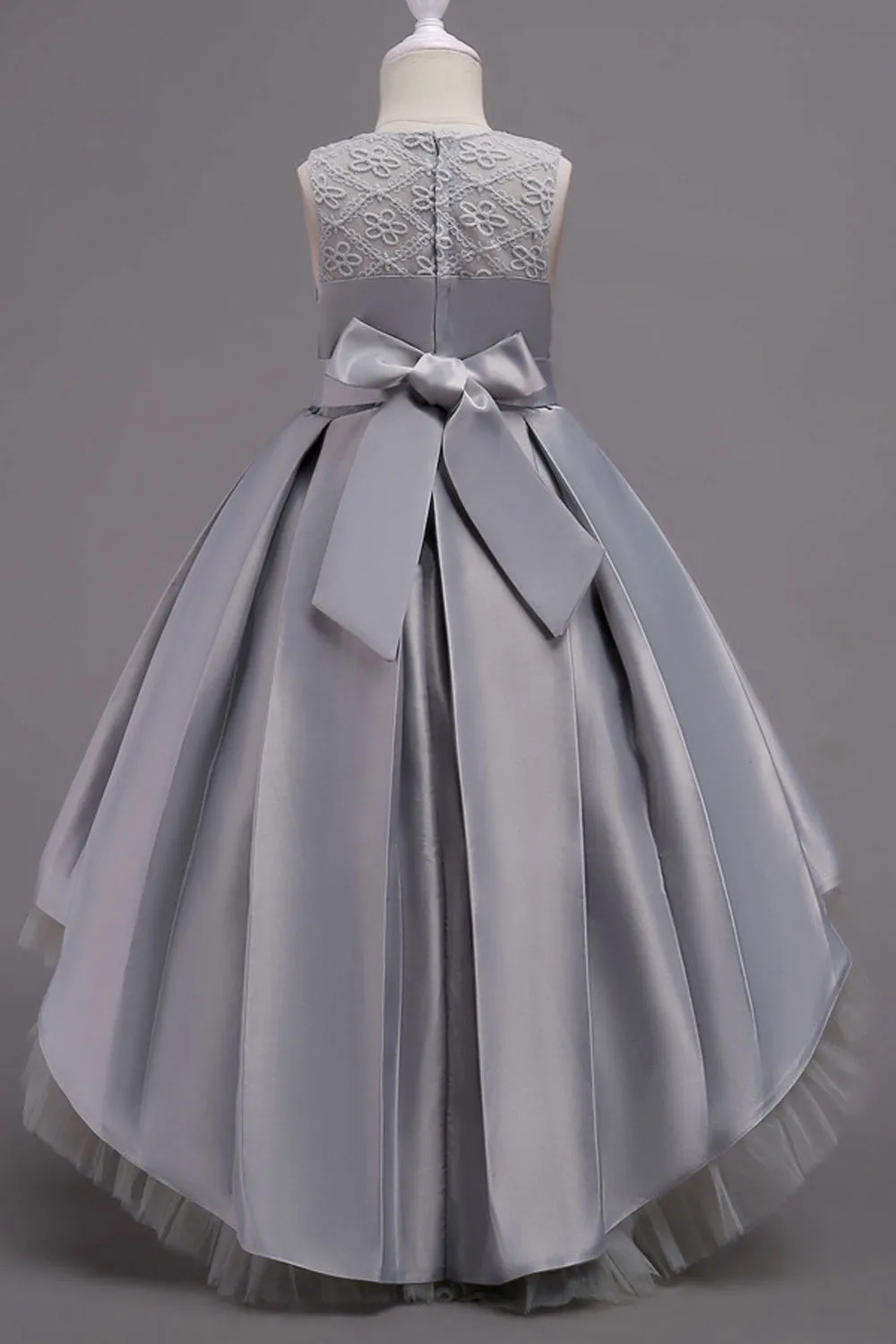 Kids Girls Smooth Skirt Sleeveless Elegant Princess Solid Pattern Superb Dress - C636TCKGD
