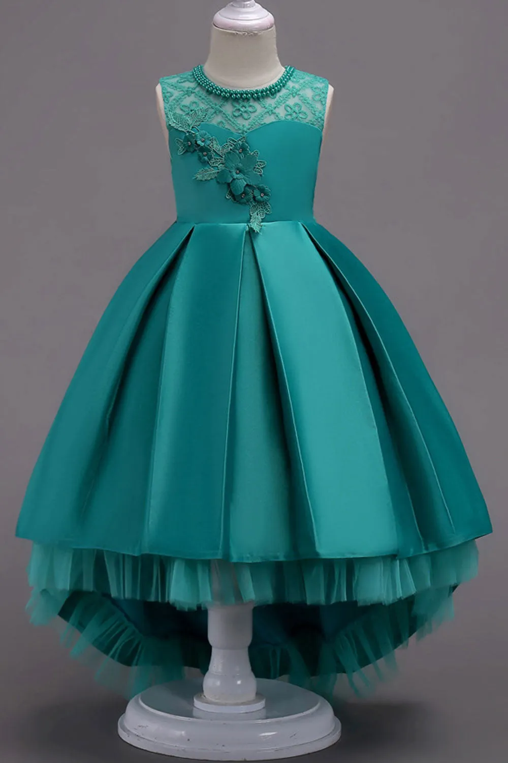 Kids Girls Smooth Skirt Sleeveless Elegant Princess Solid Pattern Superb Dress - C636TCKGD
