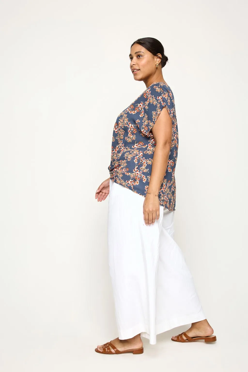 Leah Plus Size Short Sleeve Woven Top