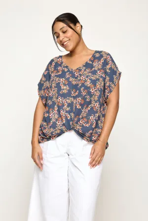 Leah Plus Size Short Sleeve Woven Top