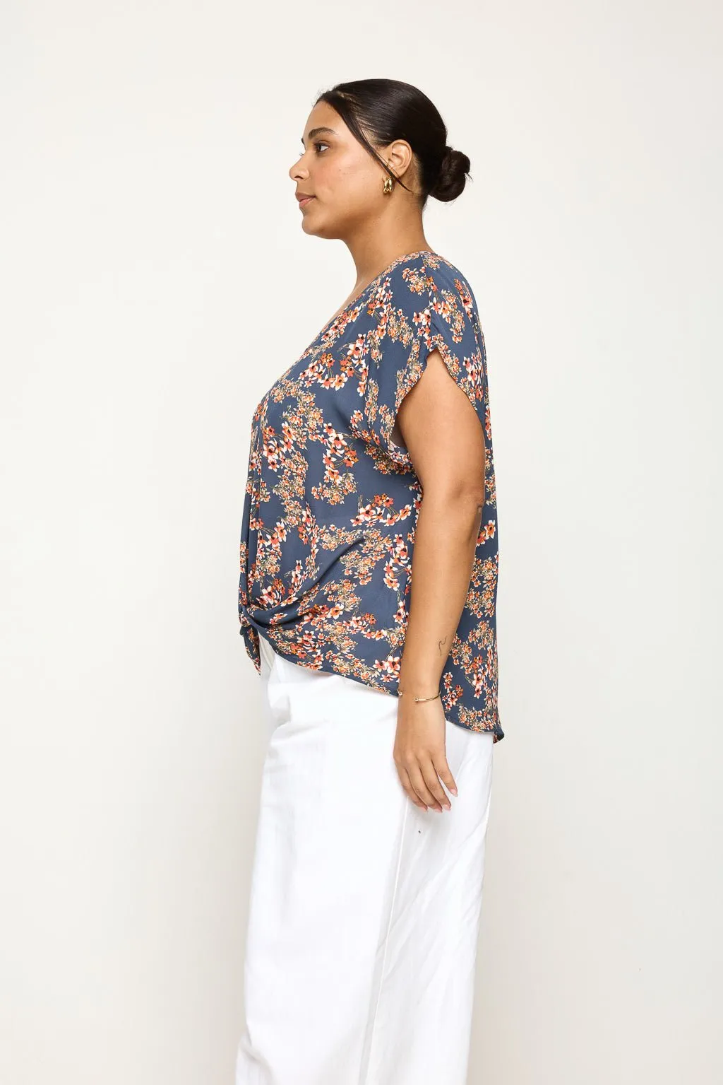Leah Plus Size Short Sleeve Woven Top