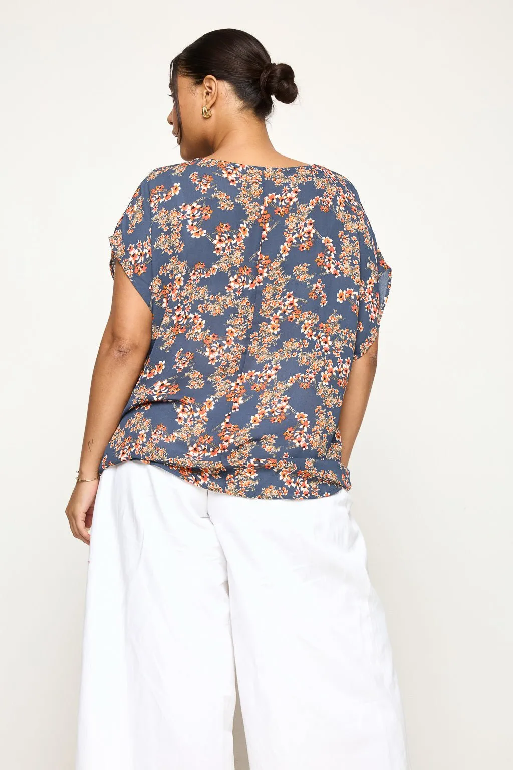 Leah Plus Size Short Sleeve Woven Top