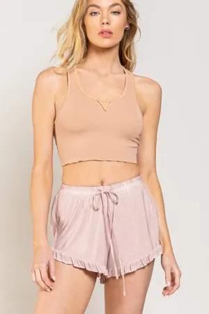 Light Weight Ruffle Trim Short