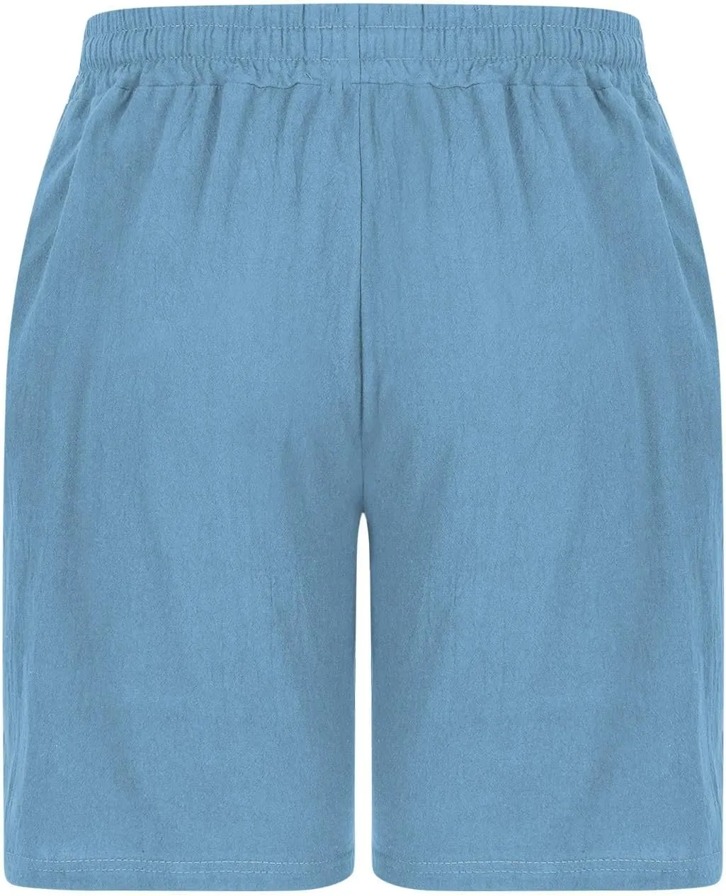 Linen Shorts for Men Casual Beach Shorts Elastic Waist Drawstring Short Pants Lightweight Summer Shorts Beachwear
