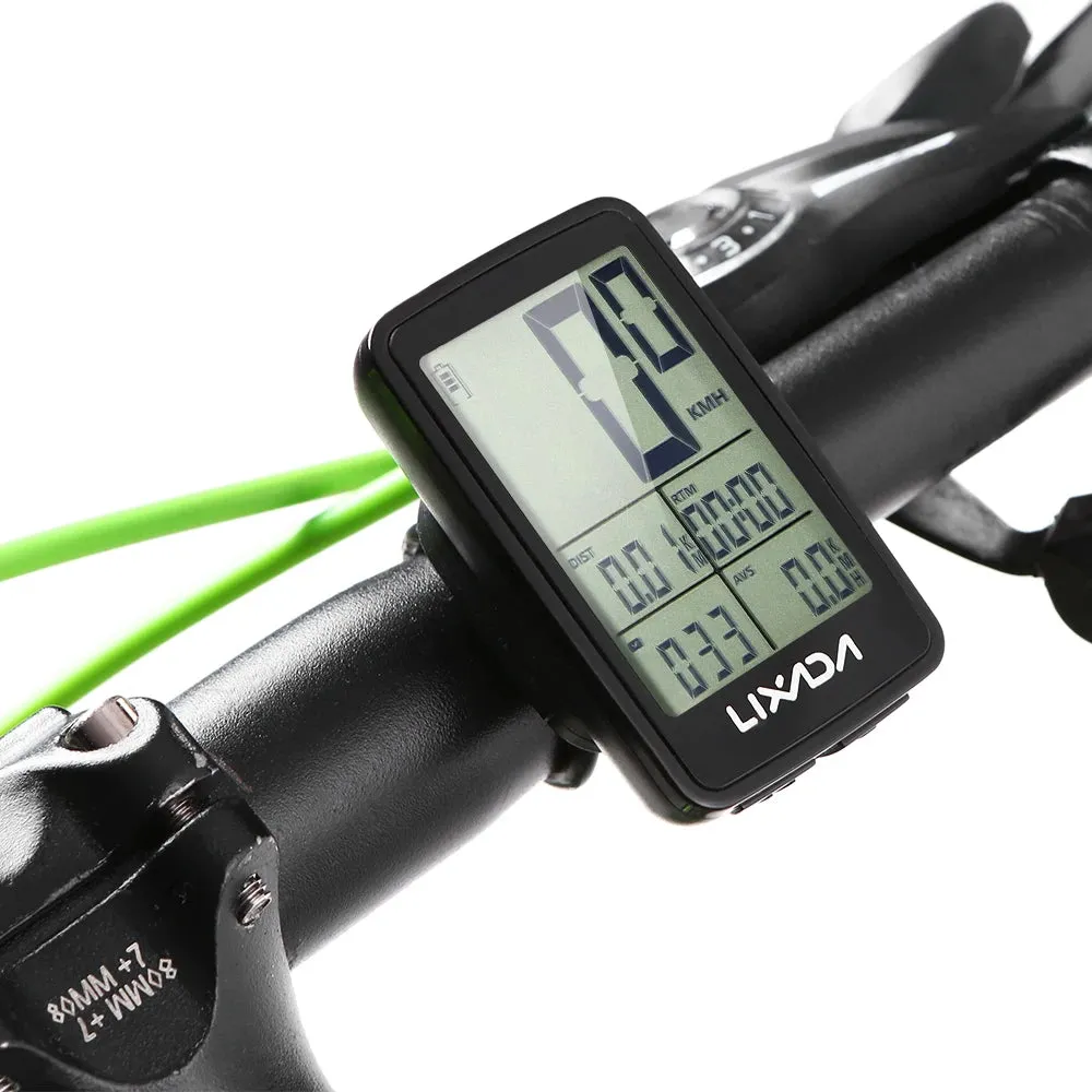 Lixada USB Rechargeable Wireless Bike Cycling Computer Bicycle Speedometer Odometer