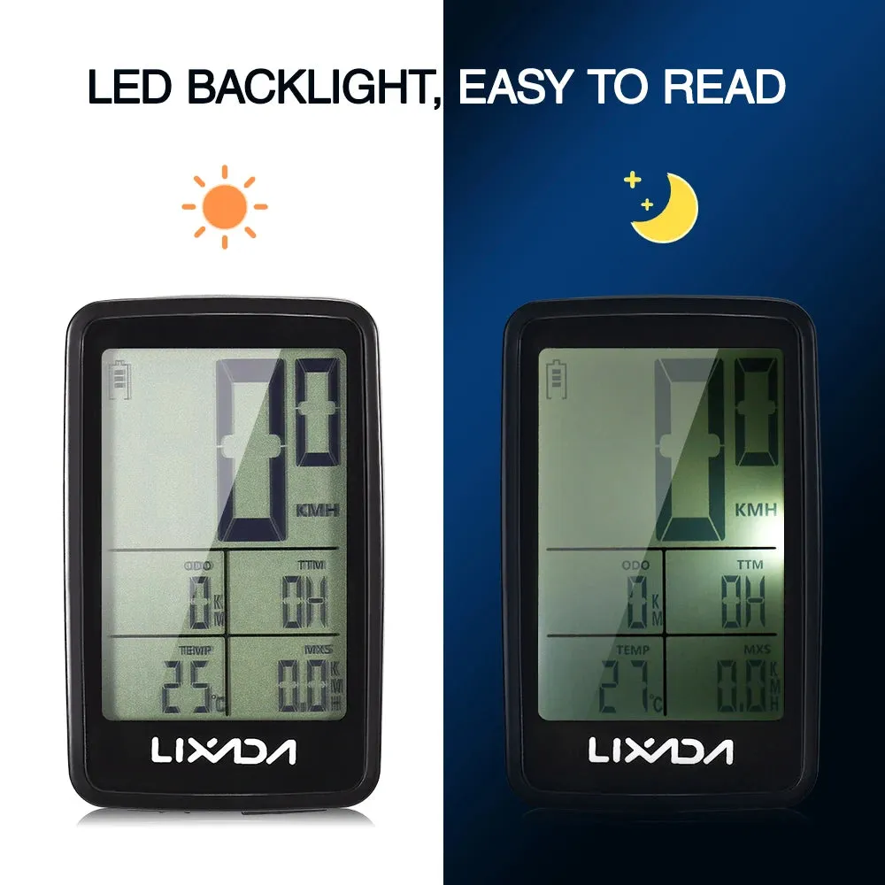 Lixada USB Rechargeable Wireless Bike Cycling Computer Bicycle Speedometer Odometer