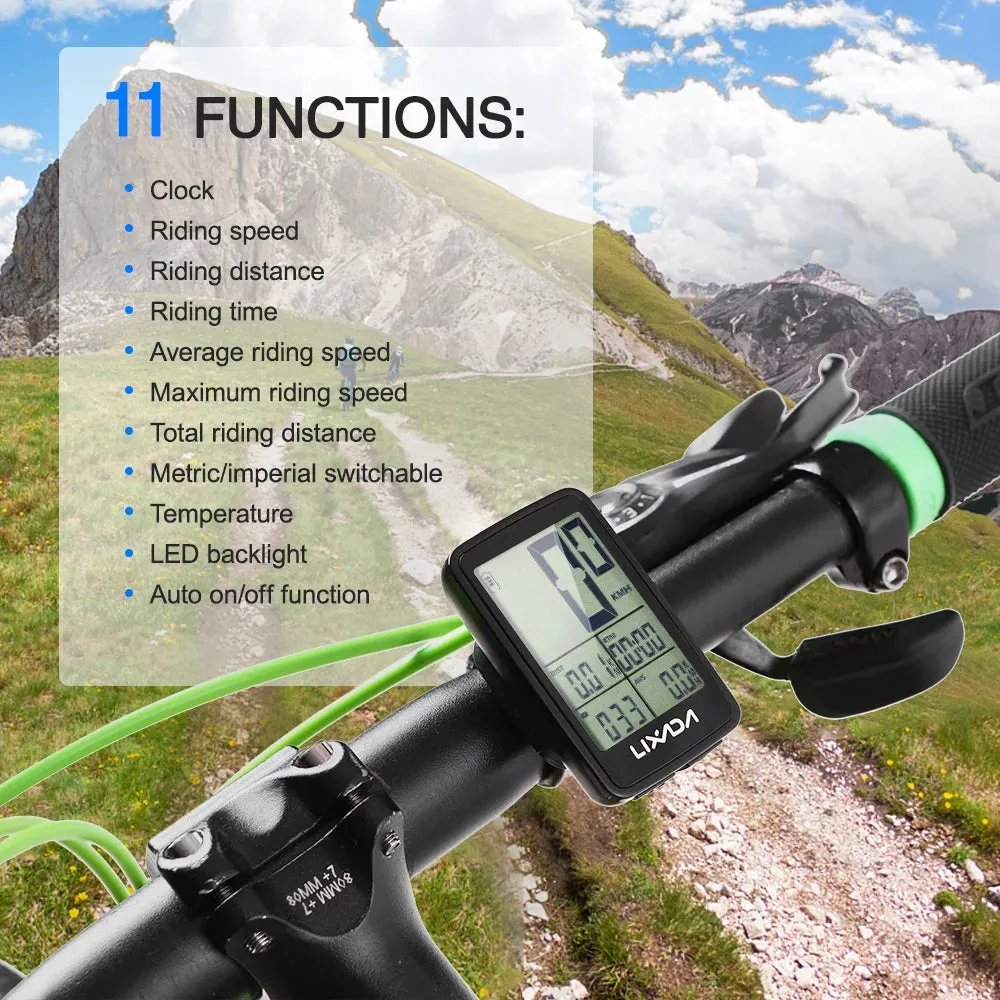 Lixada USB Rechargeable Wireless Bike Cycling Computer Bicycle Speedometer Odometer