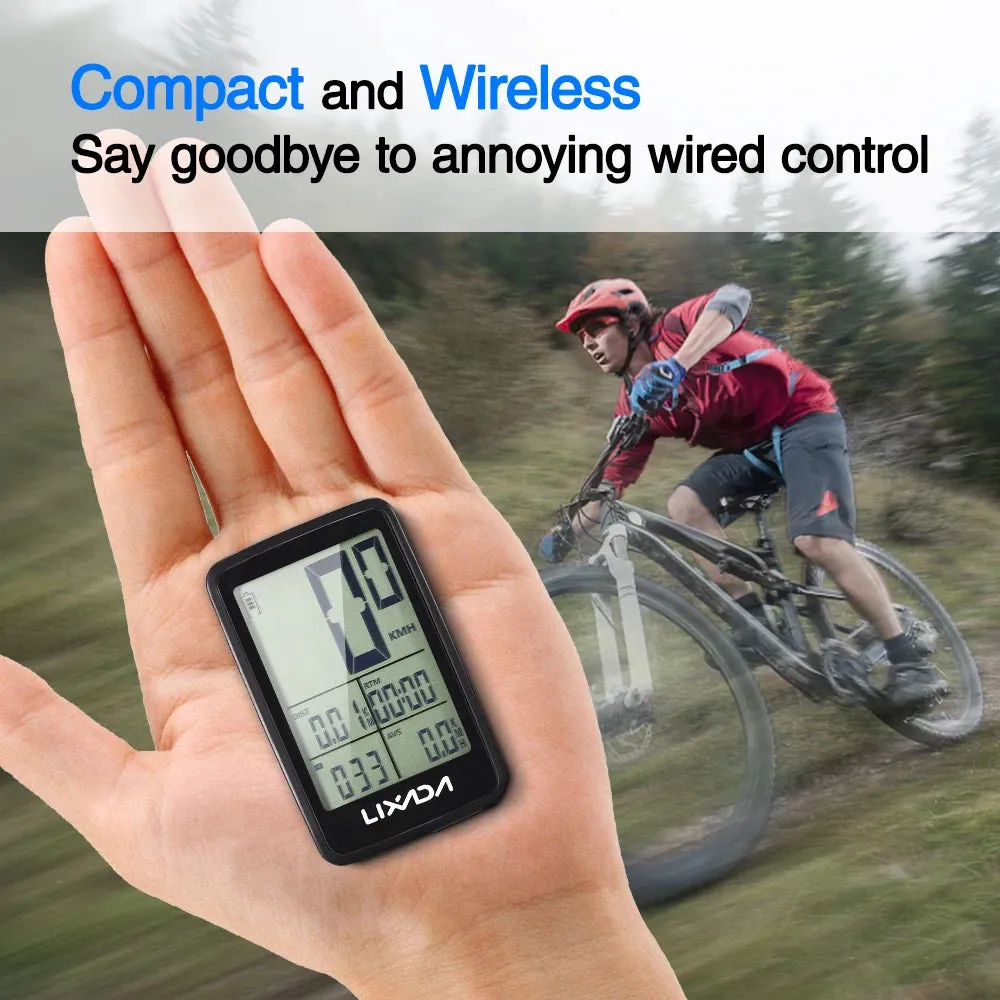 Lixada USB Rechargeable Wireless Bike Cycling Computer Bicycle Speedometer Odometer