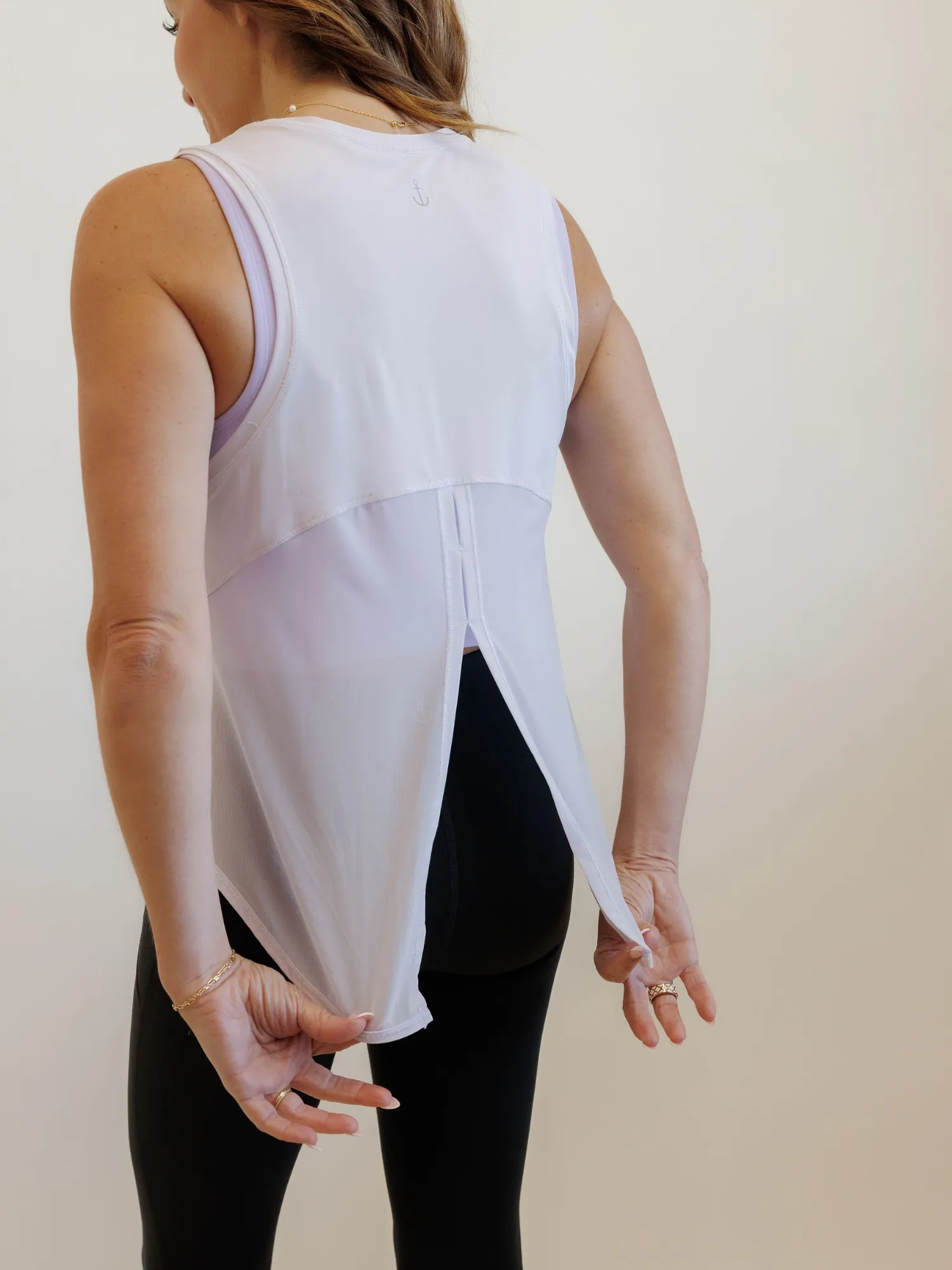 Lotus Purple "Ryanne"  Mesh Tie Back Tank