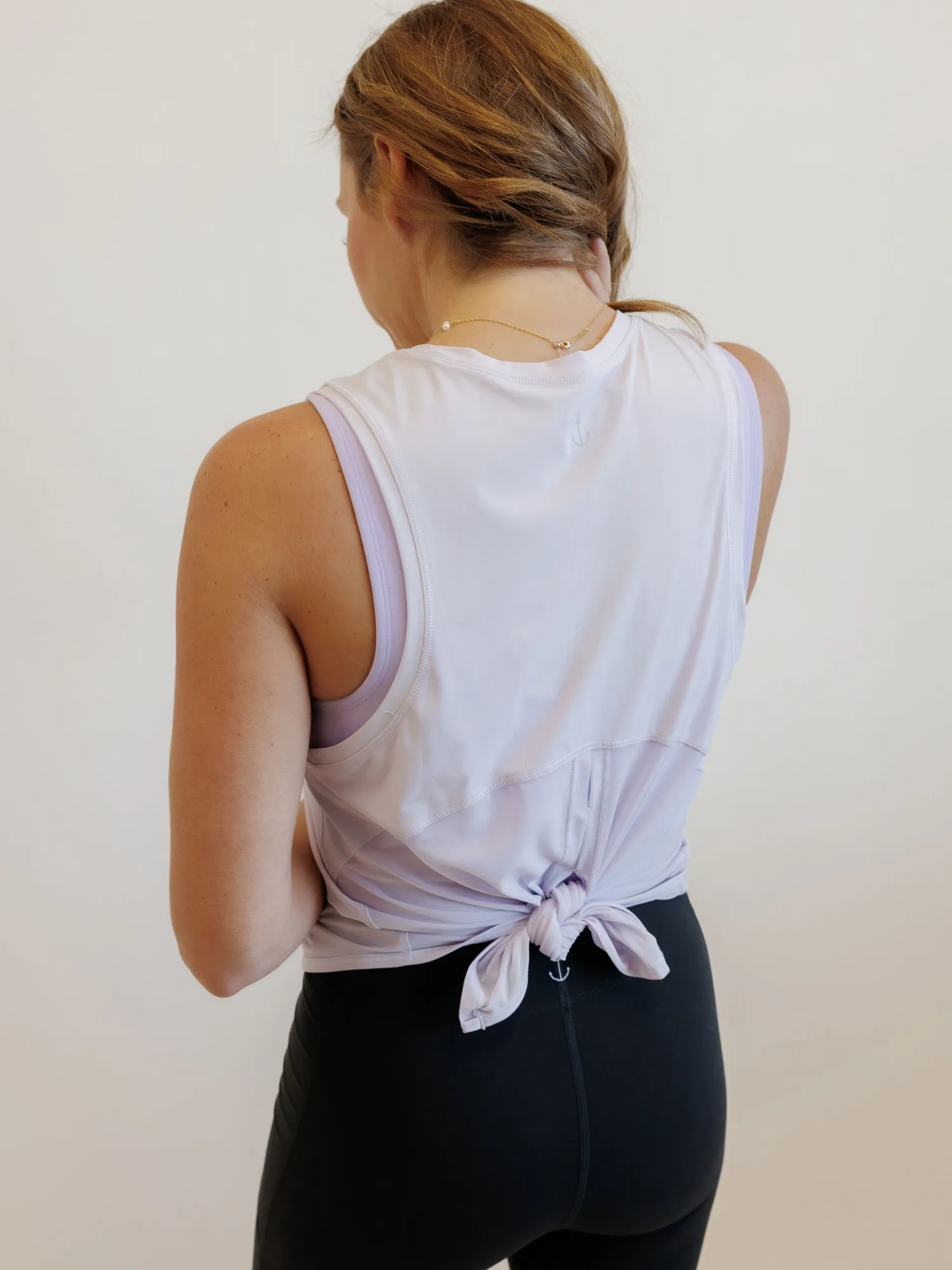 Lotus Purple "Ryanne"  Mesh Tie Back Tank