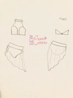 Lyrical, Style 2- 2 piece curved top- Essential Costume