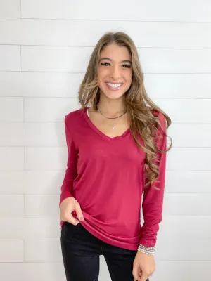Mac and Me Long Sleeve V-Neck Top