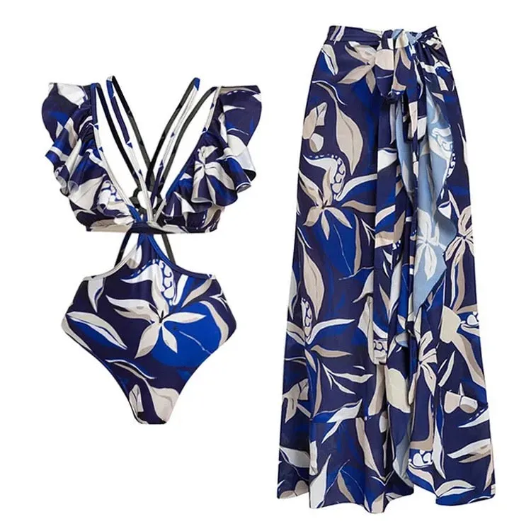 Maui Back Criss-Cross Monokini With Sarong