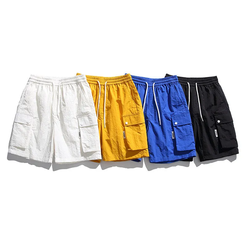 Men Shorts Summer Men's Decorative Casual Straight-Leg Shorts