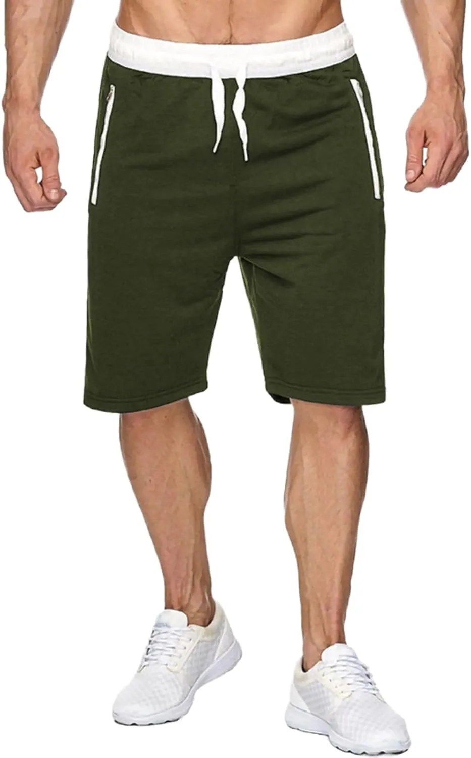 Men's Athletic Beach Shorts Color Block Elastic Waist Shorts Drawstring Slim Fit Pants Casual Simple Sports Pants
