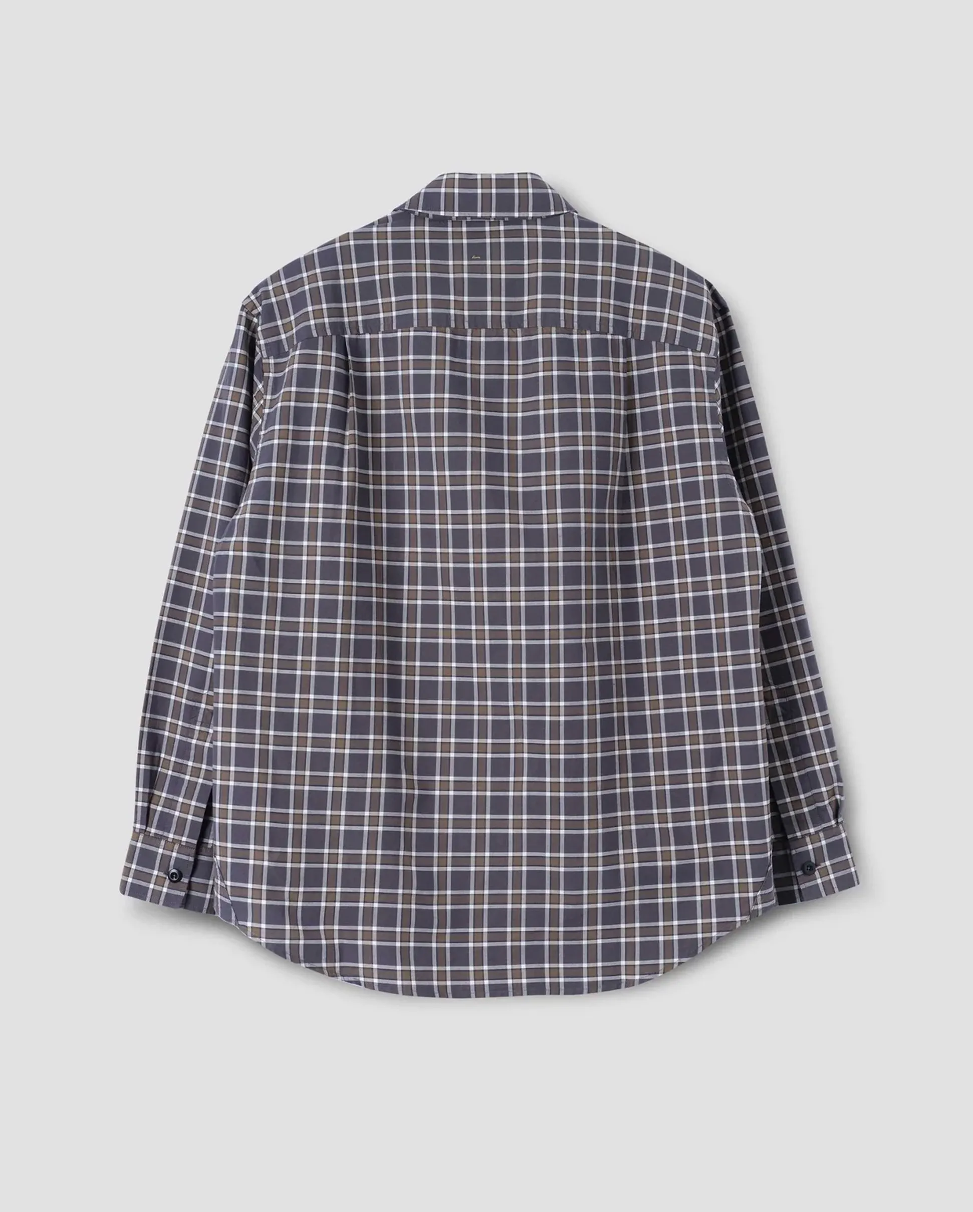 MHL BASIC SHIRT / CHECK SLATE MOSS