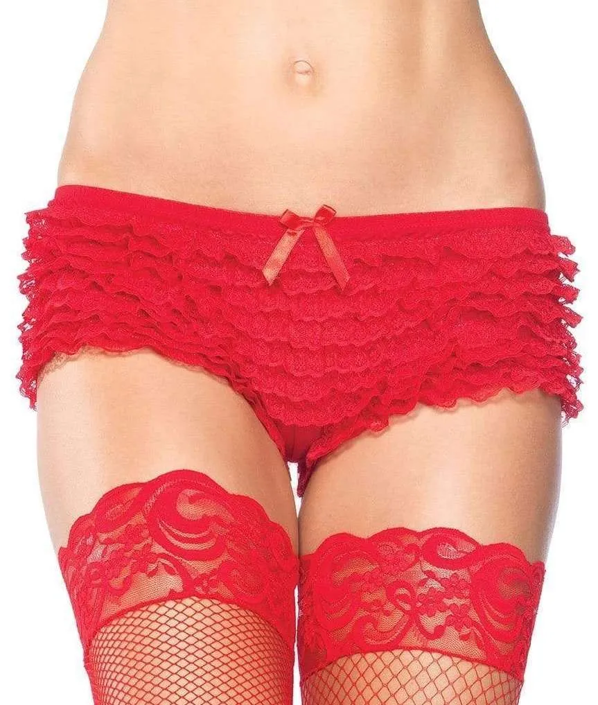 Micromesh Lace Ruffle Tanga Boy Short