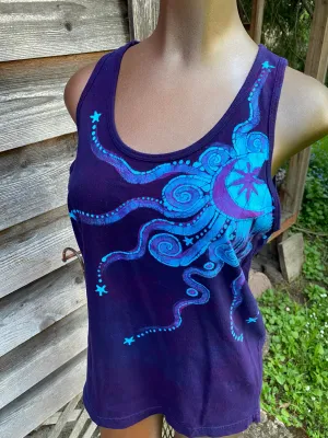 Midnight Purple and Turquoise Moonbeams Tank Top Midnight Purple and Turquoise Moonbeams Tank Top