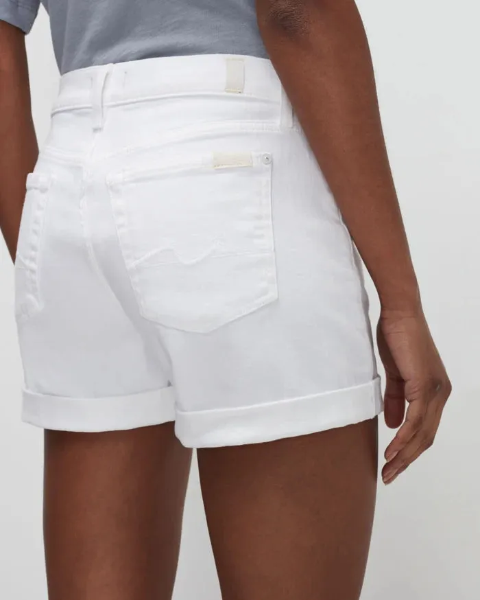 Midroll Short In White Twill