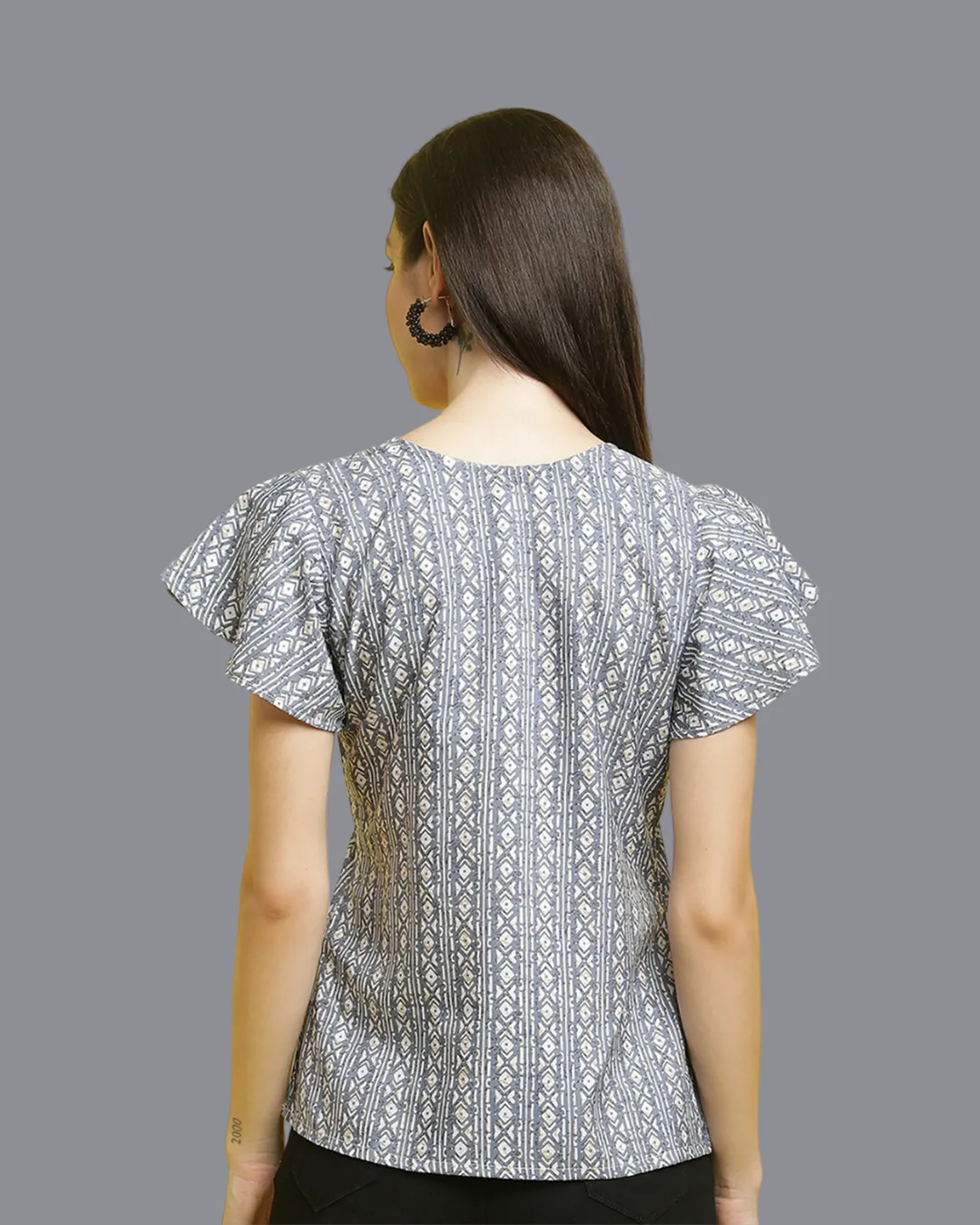 Modern Grey Pattern Top