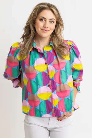 Modern Pop Button Up Top