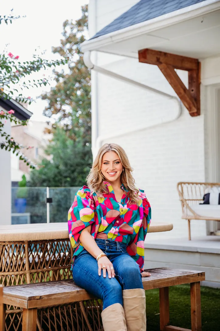 Modern Pop Ruffle Puff Slv Top